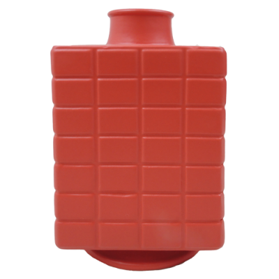 444-poppy red-aardewerk vaas vierkant (16x16x28cm)-1