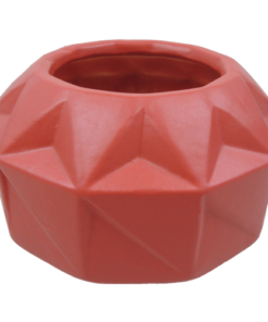 445-poppy red-aardewerk vaas vouw (22x22x12cm)-2