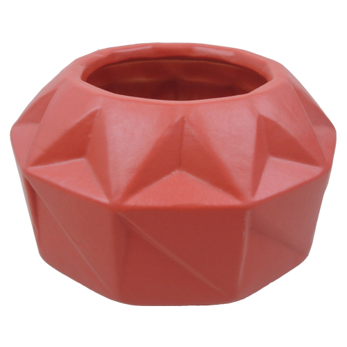 445-poppy red-aardewerk vaas vouw (22x22x12cm)-2