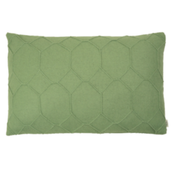 hexagon green kussen groen hinck amsterdam wolvilt 40x60cm woonaccessoires met bijzondere texturen met oog voor detail, handgemaakt en of handgeweven