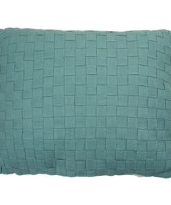 linnen geweven sea blue kussen blauw hinck amsterdam woonaccessoires met bijzondere texturen met oog voor detail van een hoge kwaliteit