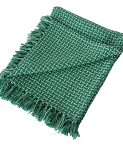 Basket weave plaid green groen diepgroen hinck amsterdam katoen 130x170 cm woonaccessoires met bijzondere texturen met oog voor detail, handgemaakt en of handgeweven