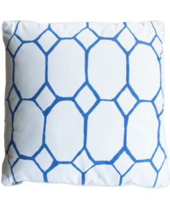 hexagon bedrukt bright blue vierkant blue hinck amsterdam woonaccessoires met bijzondere texturen met oog voor detail van een hoge kwaliteit