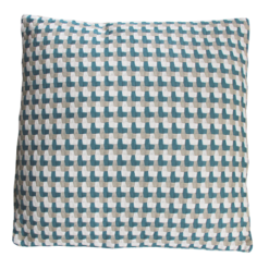 Three color weave colonial blue large blauw donkerblauw beige taupe wit kussen hinck amsterdam katoen 60x60 cm woonaccessoires met bijzondere texturen met oog voor detail, handgemaakt en of handgeweven