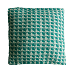 Three color weave green groen green cadmiumgreen kussen hinck amsterdam katoen 50x50 cm woonaccessoires met bijzondere texturen met oog voor detail, handgemaakt en of handgeweven