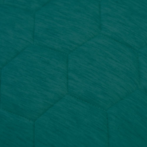 jersey hexagon puff peacockgreen detail kussen petrol groen blauw hinck amsterdam jersey 50x50cm woonaccessoires met bijzondere texturen met oog voor detail, handgemaakt en of handgeweven