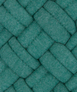 wicker peacock green detail kussen petrol blauw groen hinck amsterdam jersey 40x40cm woonaccessoires met bijzondere texturen met oog voor detail, handgemaakt en of handgeweven